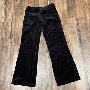 Justice Black Velour Sweatpants. 10 Reg. NWT!